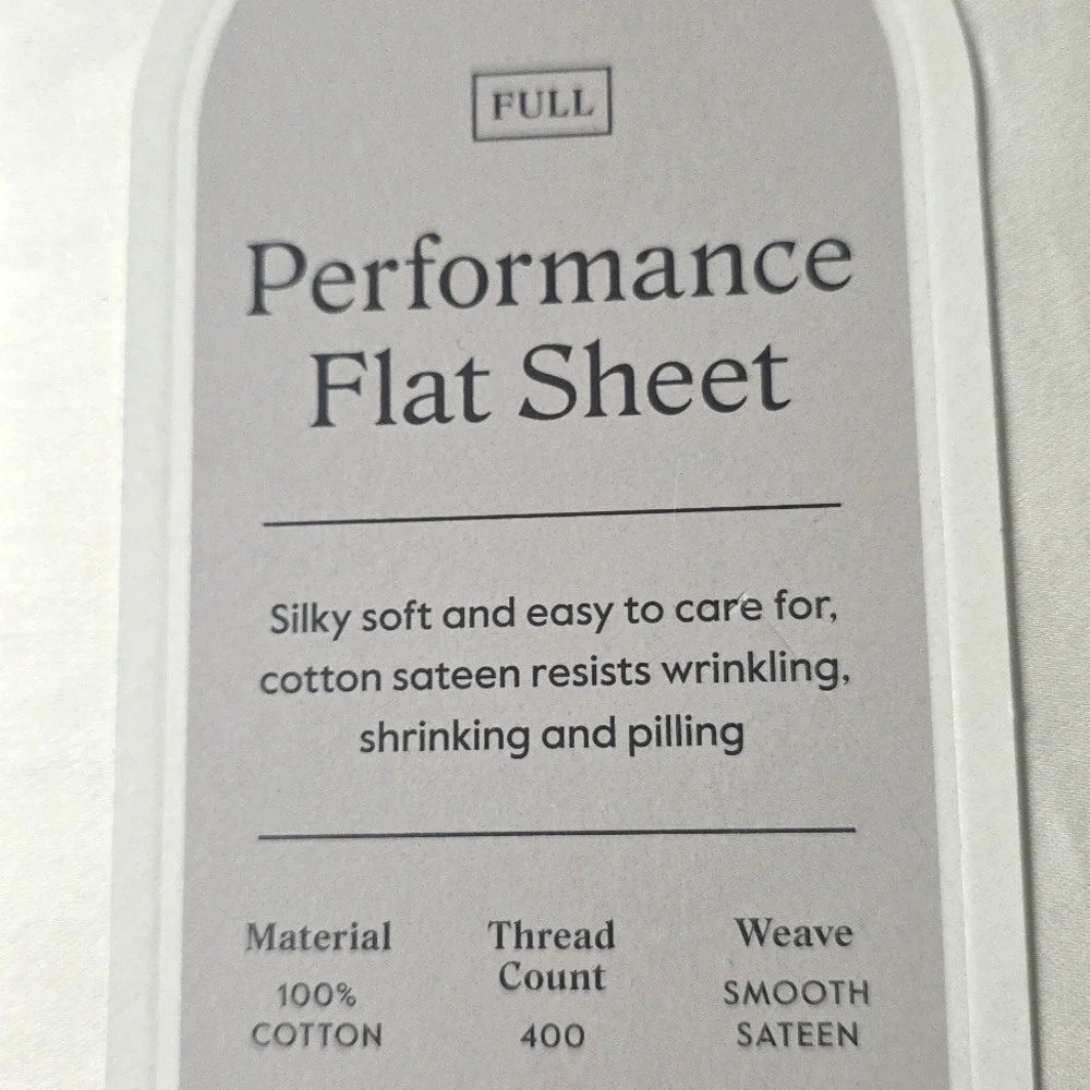 Threshold Full 400 Thread Count Performance Flat Sheet Sour Cream